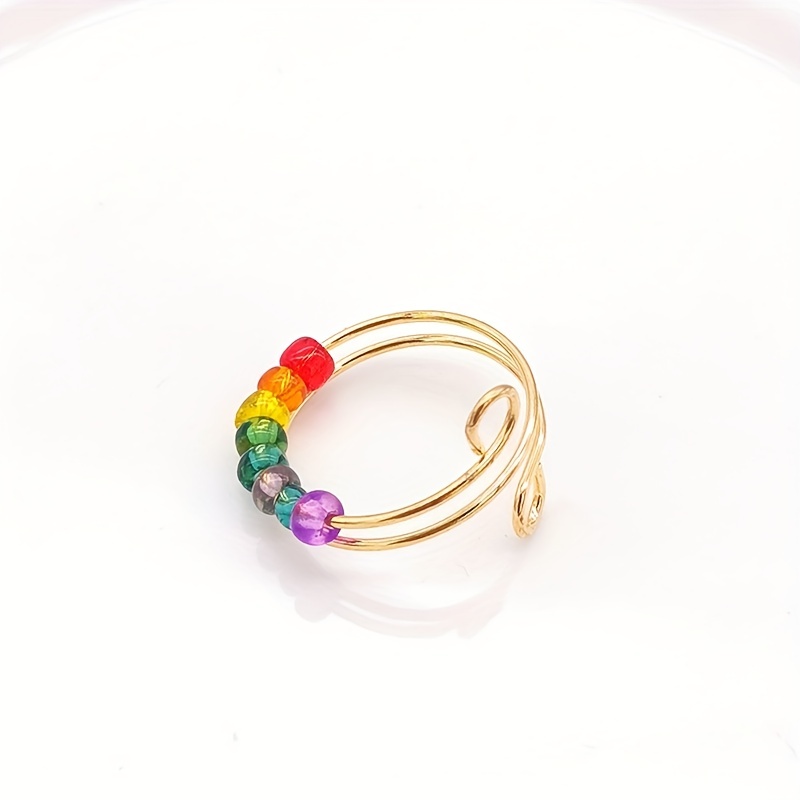 Colorful Bead Opening Decompression Ring